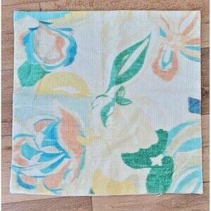 Synergy Textured Parker Floral Cotton Pillow Cover 20”x20” Zip Close Multi NWOT